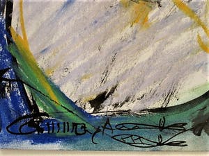 Edith Cammenga - Grote expressionistische Gem.Technk. Voorstelling met figuren - gesigneerd kopen? Bied vanaf 20!