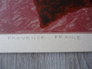 Ronald Boonacker - Zeefdruk, titel, "Provence, France ". kopen? Bied vanaf 45!