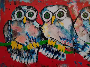 Rudi Pillen - Uilen klleurrijkorigineel kopen? Bied vanaf 500!