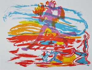 Pieter Defesche - Pieter Defesche, kleurenlitho, zonder titel, 1998, oplage 100 ex. kopen? Bied vanaf 35!