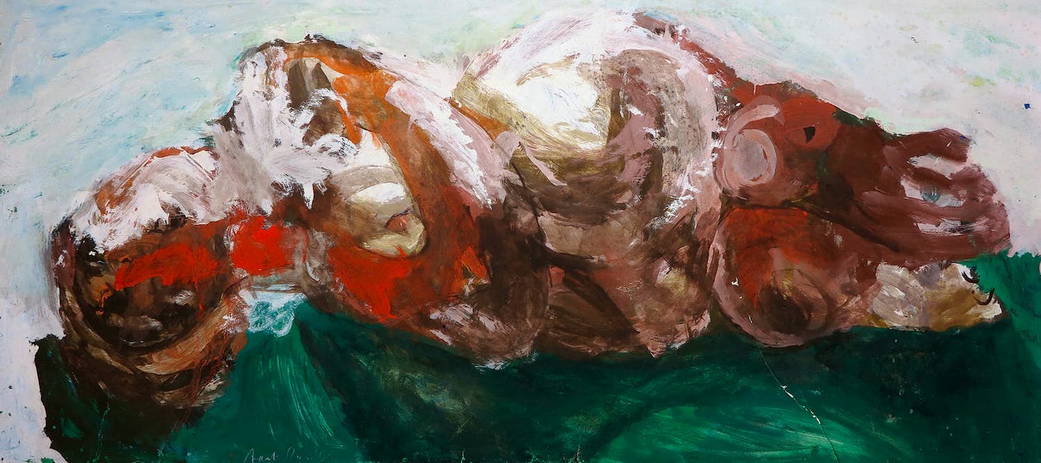 Aart Roos - Gouache op papier, Liggende figuur kopen? Bied vanaf 1!