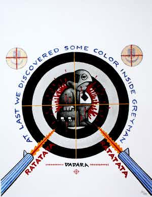 Dadara - zeefdruk: Greyman: Ratatata verkocht voor € 100!