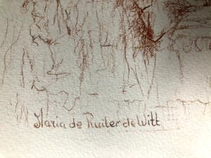 Maria de Ruiter de Witt - Poserend naakt - Tekening, Ingelijst kopen? Bied vanaf 55!