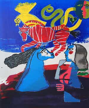 Corneille - Six reves peints, zeefdruk (prachtig ingelijst) verkocht voor € 325!