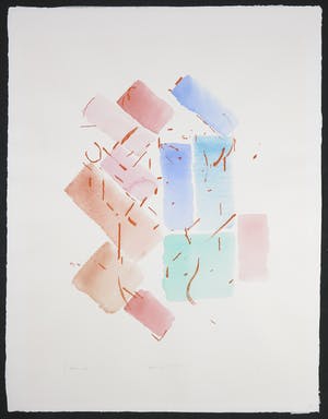 Jaap Hillenius - Aquarel en litho, rood oranje (bewolkt) kopen? Bied vanaf 50!