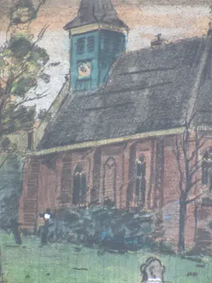 Joop Kropff - Kerkje Schoorl - Gemengde techniek kopen? Bied vanaf 200!