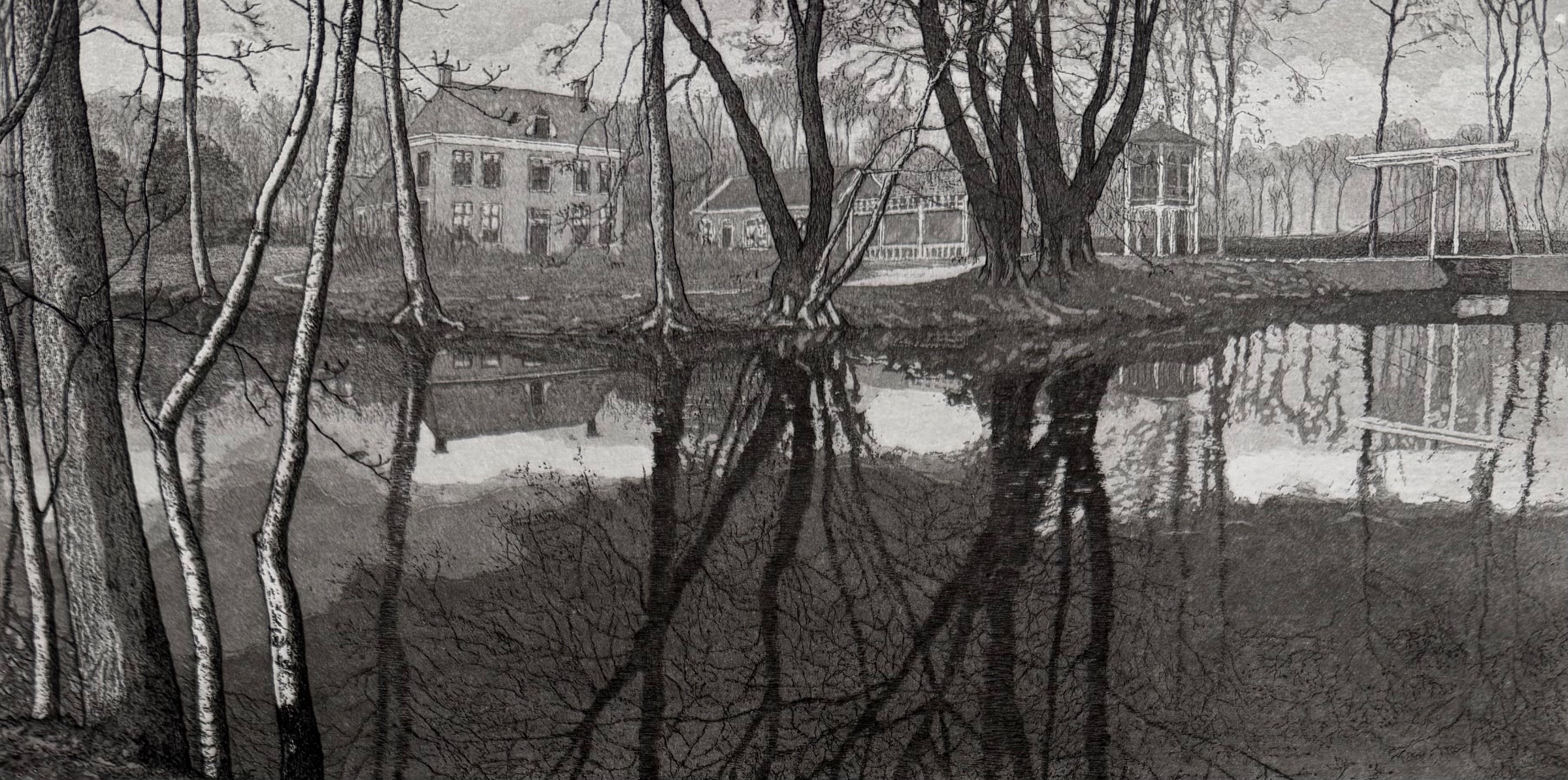 Buy Reinder Homan - handgesigneerde ets/aquatint | 'Allersmaborg-Ezinge' | 2012? Bid from 130!
