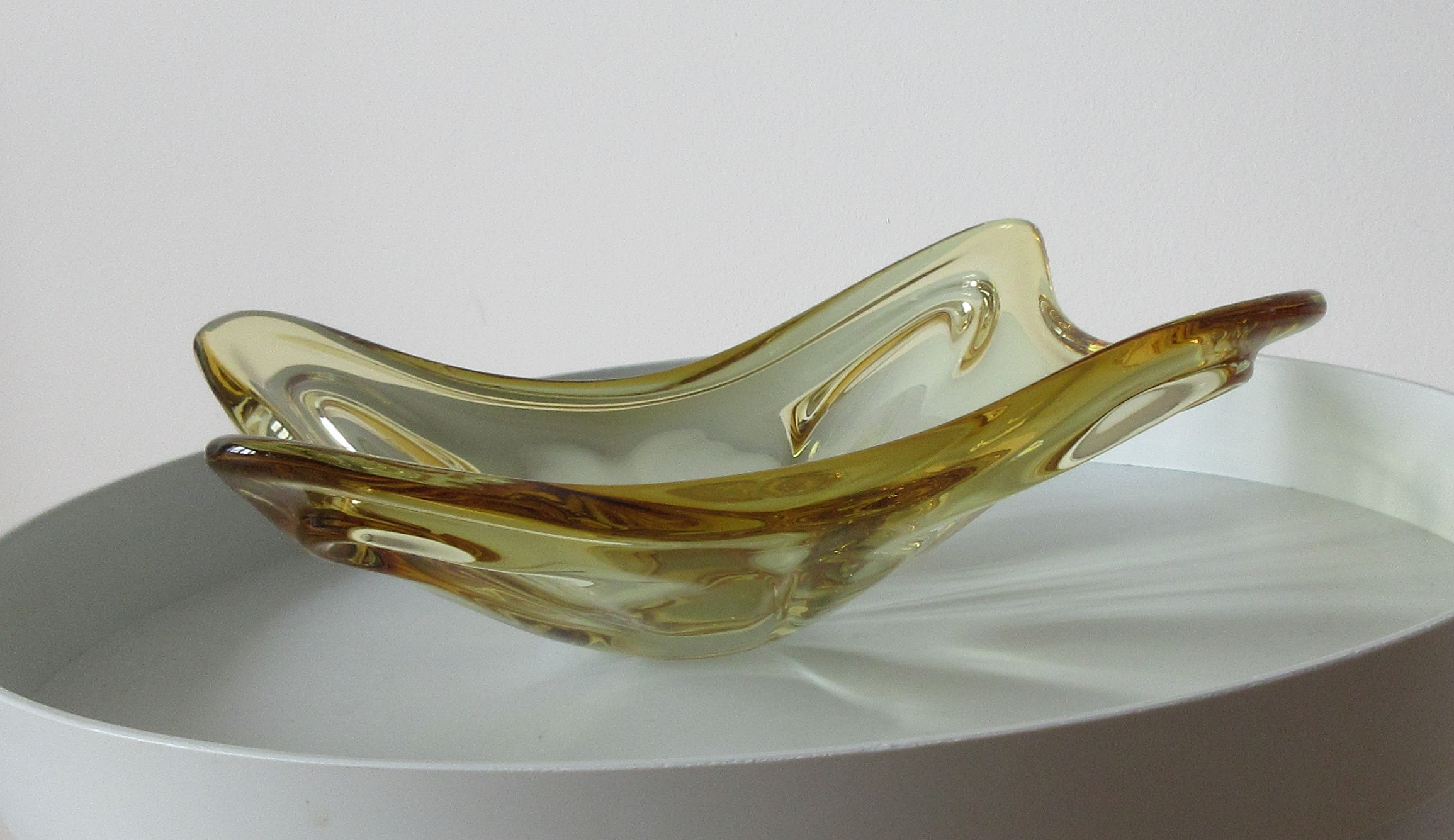 Seguso - Murano fifties amber glazen lens schaal kopen? Bied vanaf 30!