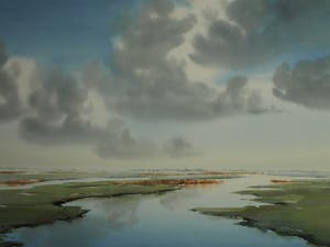 Jan Groenhart - Ingelijste aquarel , Landschap in Wormer en Jisperveld – GROOT kopen? Bied vanaf 10!