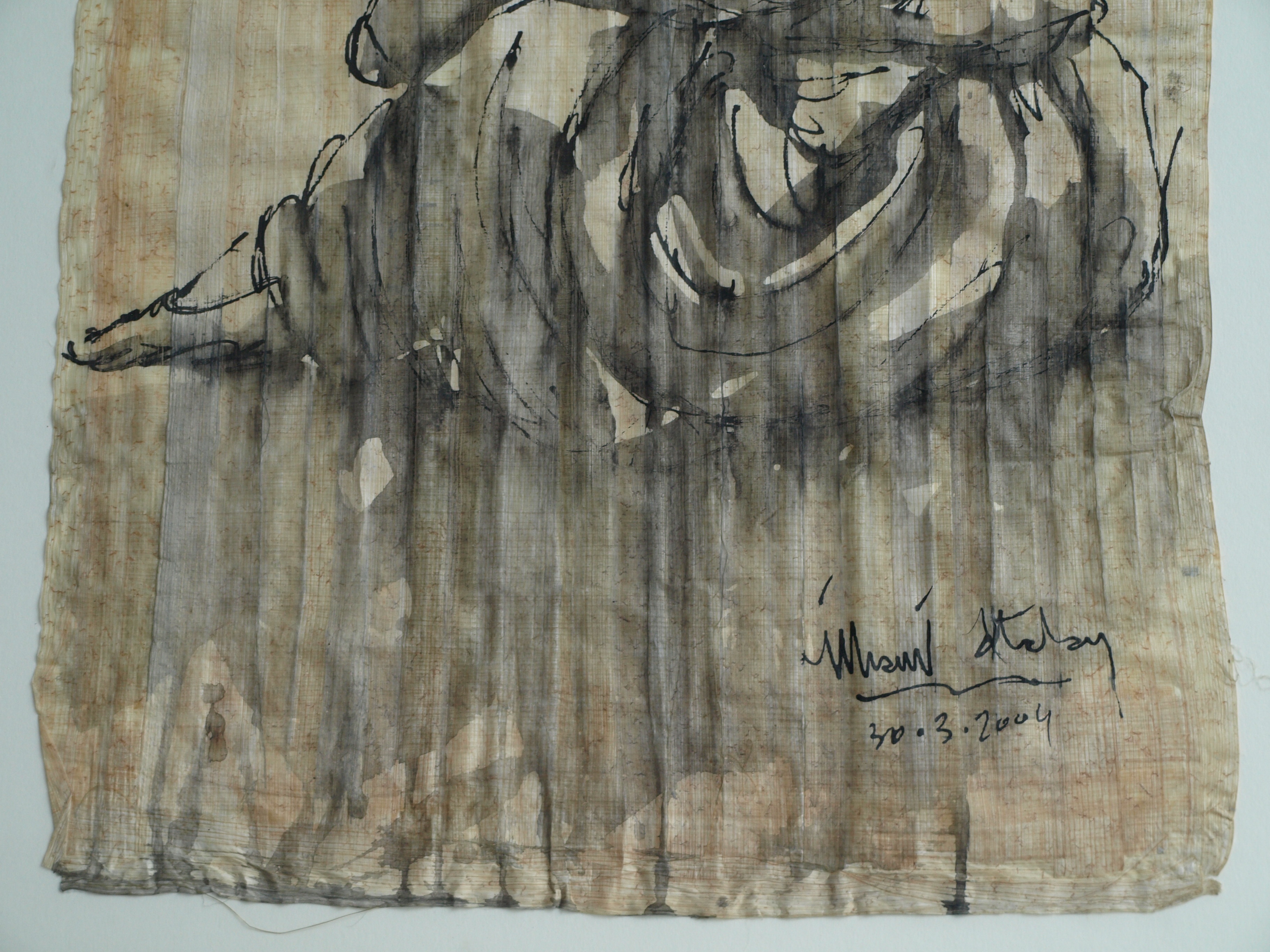 Niet of onleesbaar gesigneerd - Oost-Indische inkt, op zijde? , Portret meisje - gesigneerd & ingelijst - 2004 kopen? Bied vanaf 1!