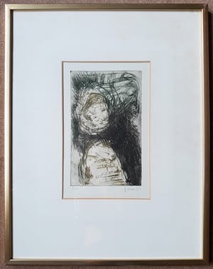 Asger Jorn - Compositie, 1959, ets (ingelijst) kopen? Bied vanaf 595!