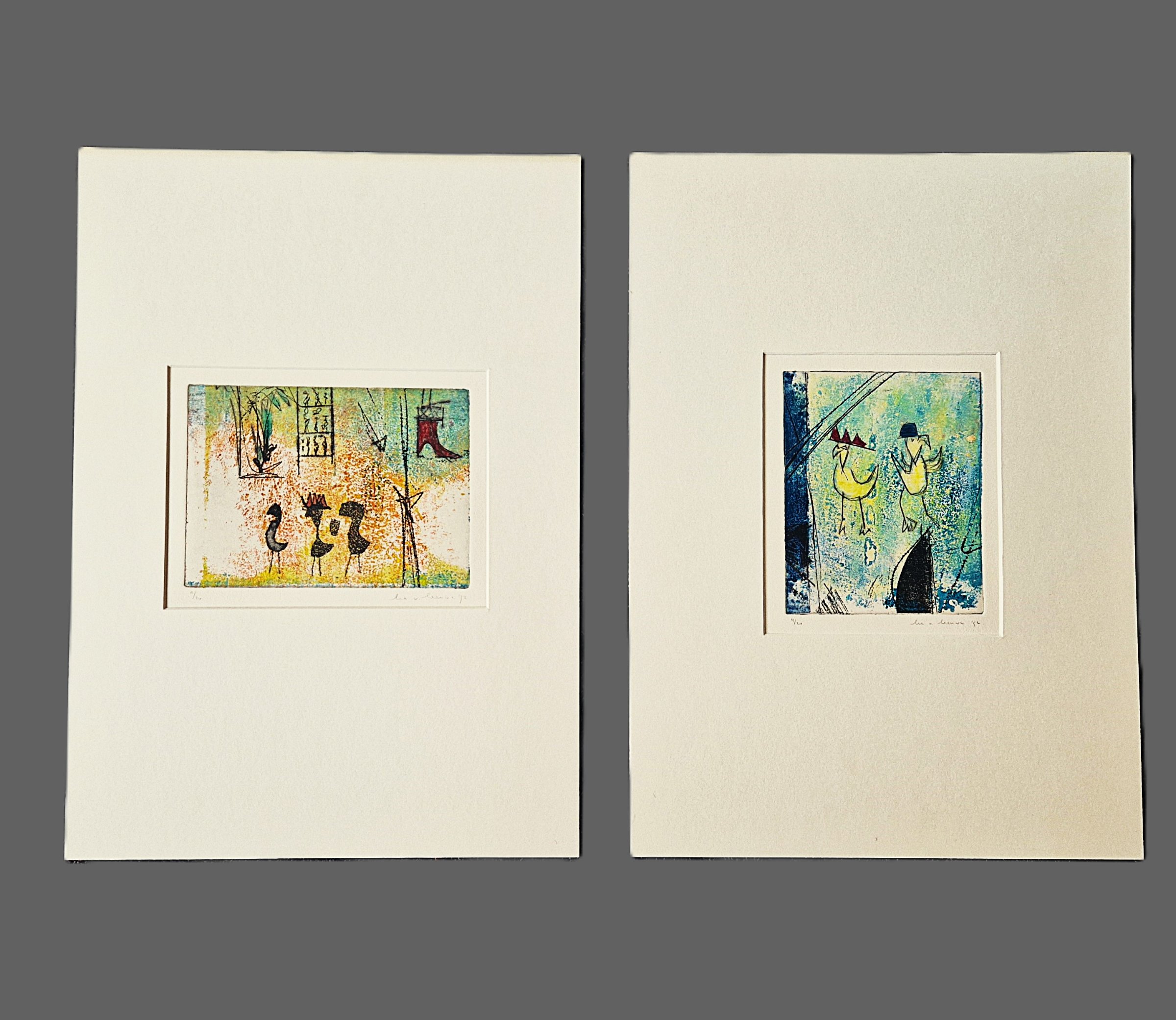 Buy Lia van Leeuwen - twee handgekleurde, in zeer kleine oplage (20) gemaakte Etsen - in nieuwstaat? Bid from 35!