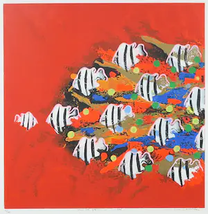 Gino Sauerbier - Zeefdruk, Join the party - Ingelijst kopen? Bied vanaf 50!