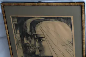 Jan Toorop - Ingelijste prent, “Bezonkenheid, Meditatie, Vuur” – 1923 kopen? Bied vanaf 35!