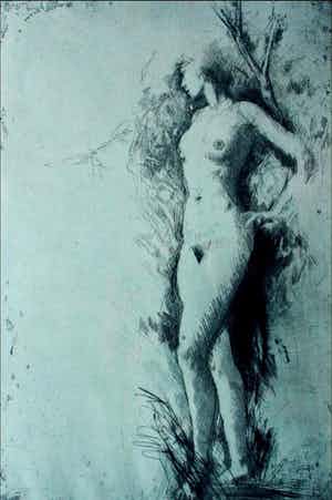 Theo Beerendonk - Ets: naakte dame verkocht voor € 45!