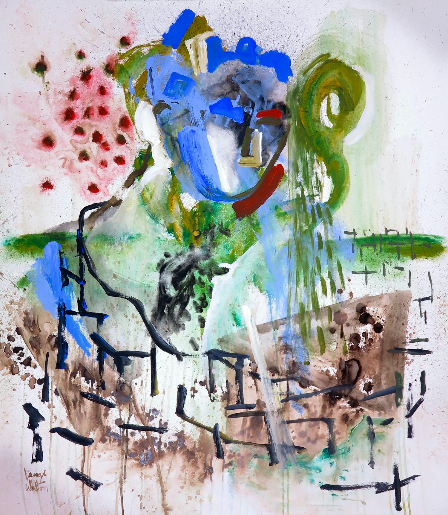 Fernando Lange Walton - Gouache, Zonder Titel kopen? Bied vanaf 35!