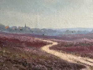 Jan van Wissen - Heidelandschap met dorp kopen? Bied vanaf 70!