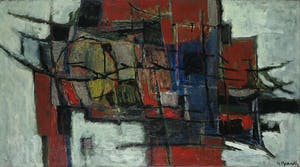 Henk Munnik - Olieverf op doek, Abstracte compositie - Ingelijst kopen? Bied vanaf 250!