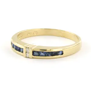 14k geelgouden ring met saffier en diamant - rm 17.75 kopen? Bied vanaf 135!