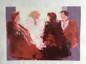 Wil Willemsen - “Pink Lady” op geschept papier. kopen? Bied vanaf 50!