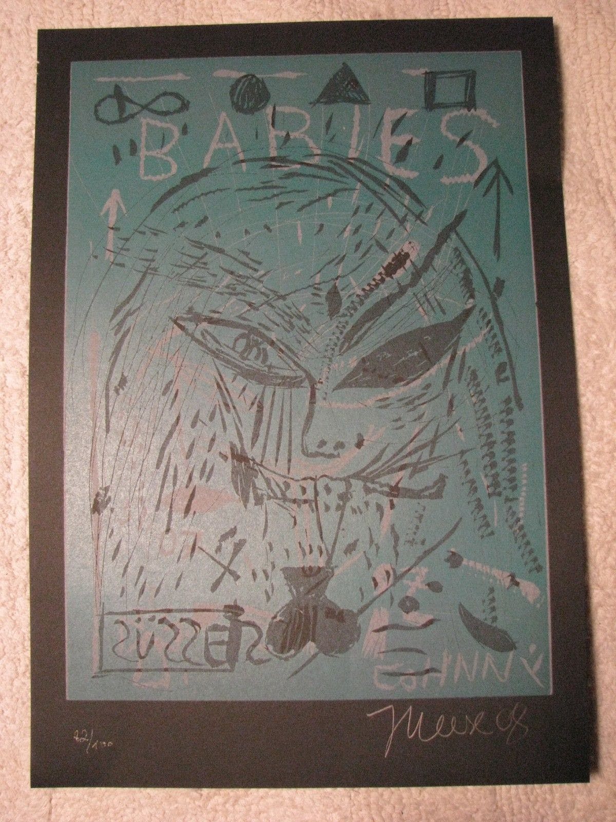 Jonathan Meese - Gesigneerde Linoleumsnede op papier - Kleine oplage 100 ex. - 2008 !!! verkocht voor € 300!