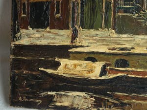 Tonny Timmermans - Olieverf op doek , Keizersgracht in de winter in Amsterdam – ca. 1960 kopen? Bied vanaf 35!