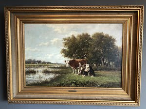 Adriaan Marinus Geijp - Landschap met koeien kopen? Bied vanaf 300!