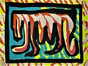 Niet of onleesbaar gesigneerd - Grote gesigneerde abstracte zeefdruk 1985 kopen? Bied vanaf 10!