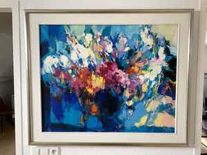 Jos Leurs - Abstract expressionistisch bloemenstilleven verkocht voor € 800!