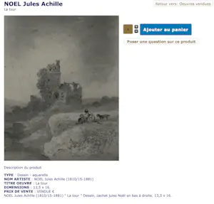 Jules Achille Noël - "Evreux, City view with Clocktower". kopen? Bied vanaf 175!