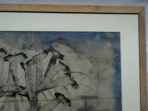 Jan Meijer - Ingelijste gouache , Kurkeikenbomen in Collioure - 1950 kopen? Bied vanaf 200!