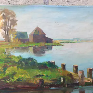 Adam Potgieter - Landschap bij meertje. kopen? Bied vanaf 40!