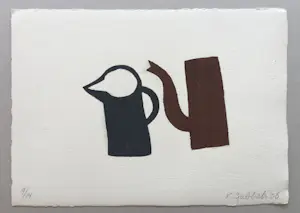 Klaas Gubbels - sjabloondruk ‘Bruin zwart servies’ - 2006 kopen? Bied vanaf 265!