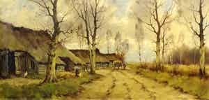 Bernhard Medema - Boerderijgezicht met personen verkocht voor € 75!