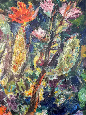 Jacobus Doeser - Bloemen en bladeren (incl. origineel schilderspalet!) kopen? Bied vanaf 1000!