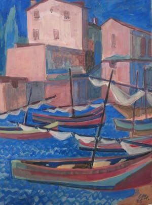 Carla Daalderop Bruggeman - Gouache, haven van Menton, Z-Frankrijk kopen? Bied vanaf 50!