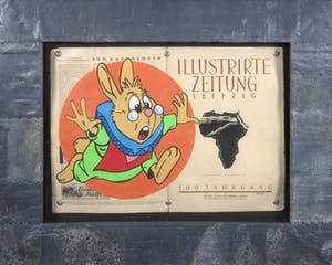 Jan Bollaert - Acryl op papier, Rabbit - Ingelijst kopen? Bied vanaf 50!