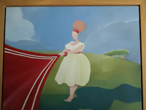 Niet of onleesbaar gesigneerd - Olieverf op doek , ingelijst , De Picknick – Lijst 118 x 118 cm. kopen? Bied vanaf 1!