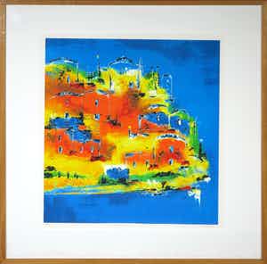 Henk Kuijpers - Zeefdruk, Kalami - Ingelijst verkocht voor € 35!