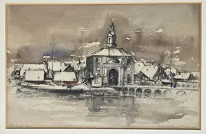 Jan Rijlaarsdam - Wintergezicht van een Hollandse stad kopen? Bied vanaf 375!