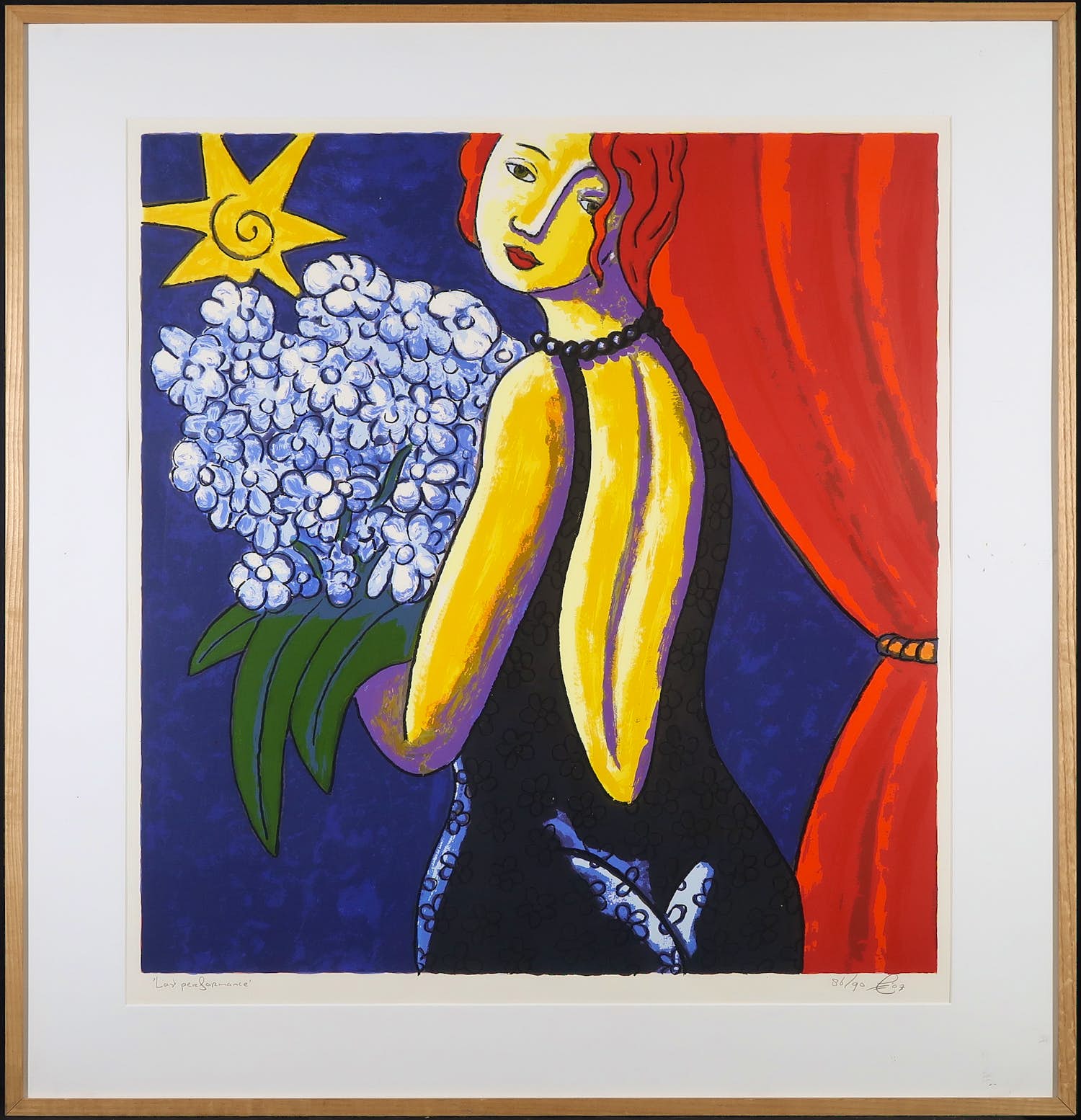 Jacques Tange - Zeefdruk, Last performance - Ingelijst (Groot) kopen? Bied vanaf 120!