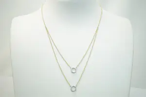 55 - 14 karaats bicolor gouden dubbele fantasie choker kopen? Bied vanaf 225!