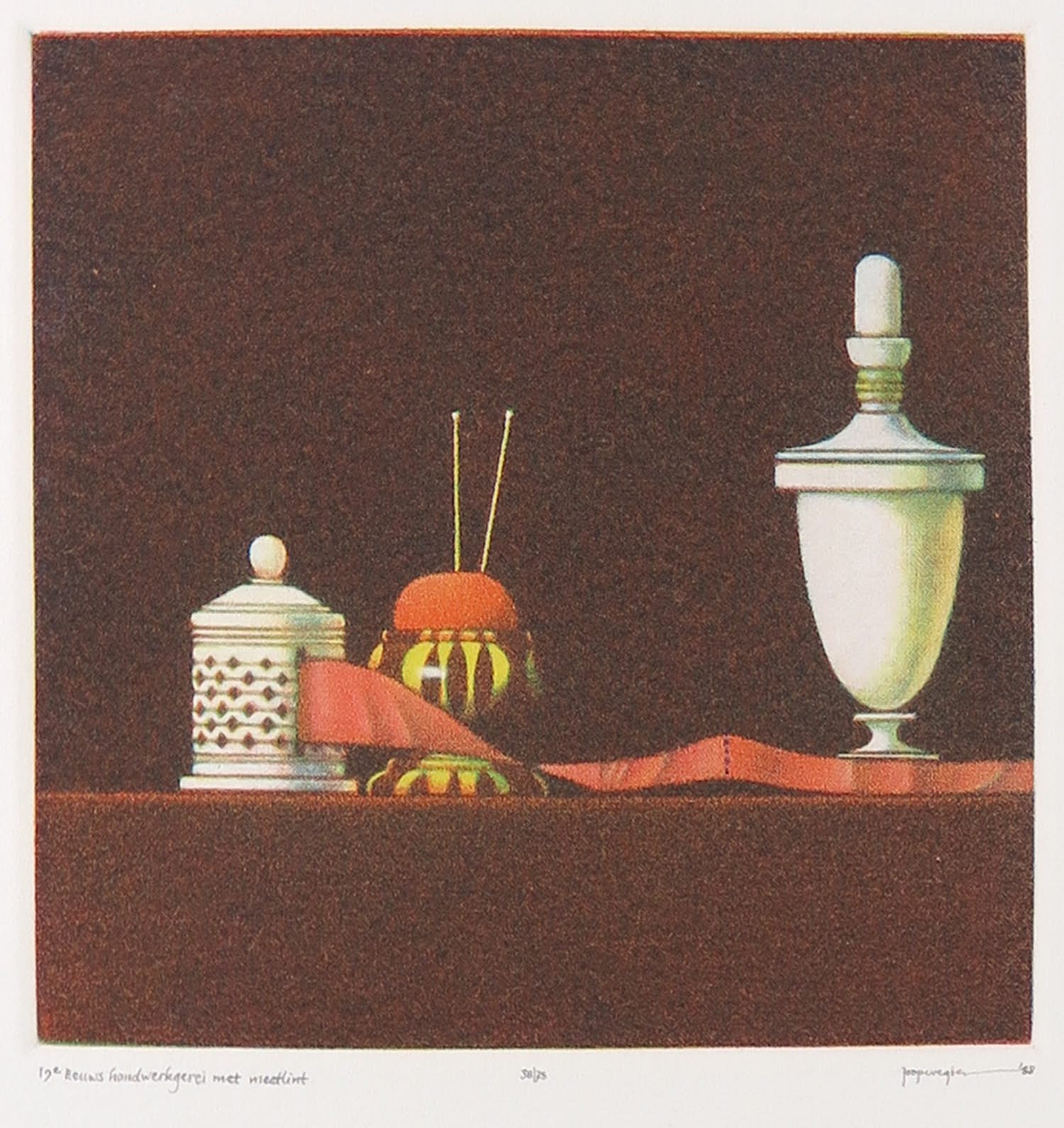 Joop Vegter - Mezzotint, 19e eeuws handwerkgerei met meetlint kopen? Bied vanaf 60!