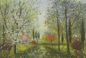 Michele Cascella - Aquatint, Impressionistisch landschap - Ingelijst kopen? Bied vanaf 1!