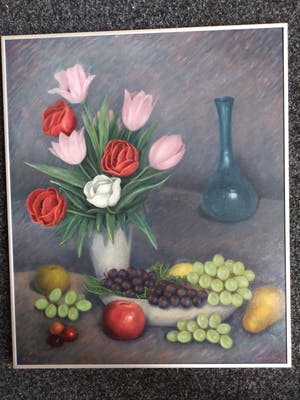 Frans Simons - Stilleven met bloemen, druiven en vaas kopen? Bied vanaf 15!