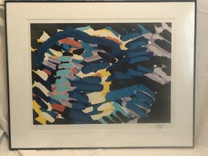 Karel Appel - Zeefdruk, Uit de 'Stripes' serie - 31/77 - handgesigneerd kopen? Bied vanaf 475!