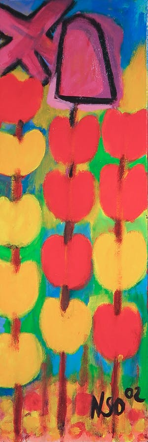 Marthe Nso Abomo - Acryl op doek, Tulipes II kopen? Bied vanaf 1!