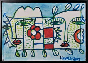 Hannes Kuiper - Olieverf op doek, Zonder titel I - Ingelijst kopen? Bied vanaf 200!