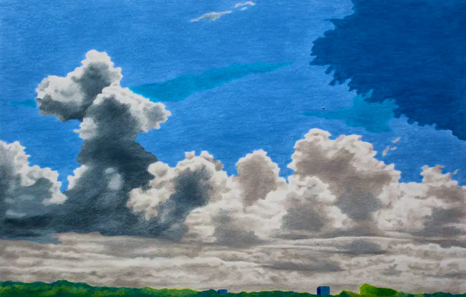 Sees Vlag - potlood tekening: "Gezicht op Den Haag" - 2013 kopen? Bied vanaf 125!