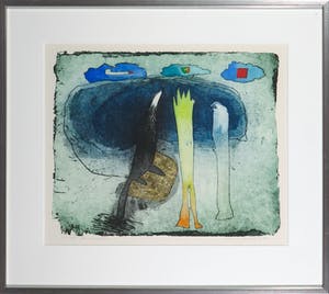 Michel van Overbeeke - Kleurenets met bladgoud, Forest Mountain - Ingelijst kopen? Bied vanaf 50!